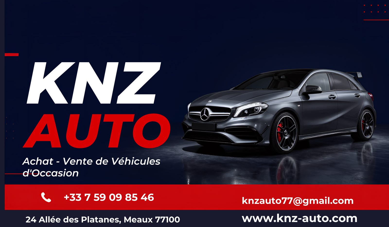 KNZ AUTO — panneau publicitaire (format paysage)