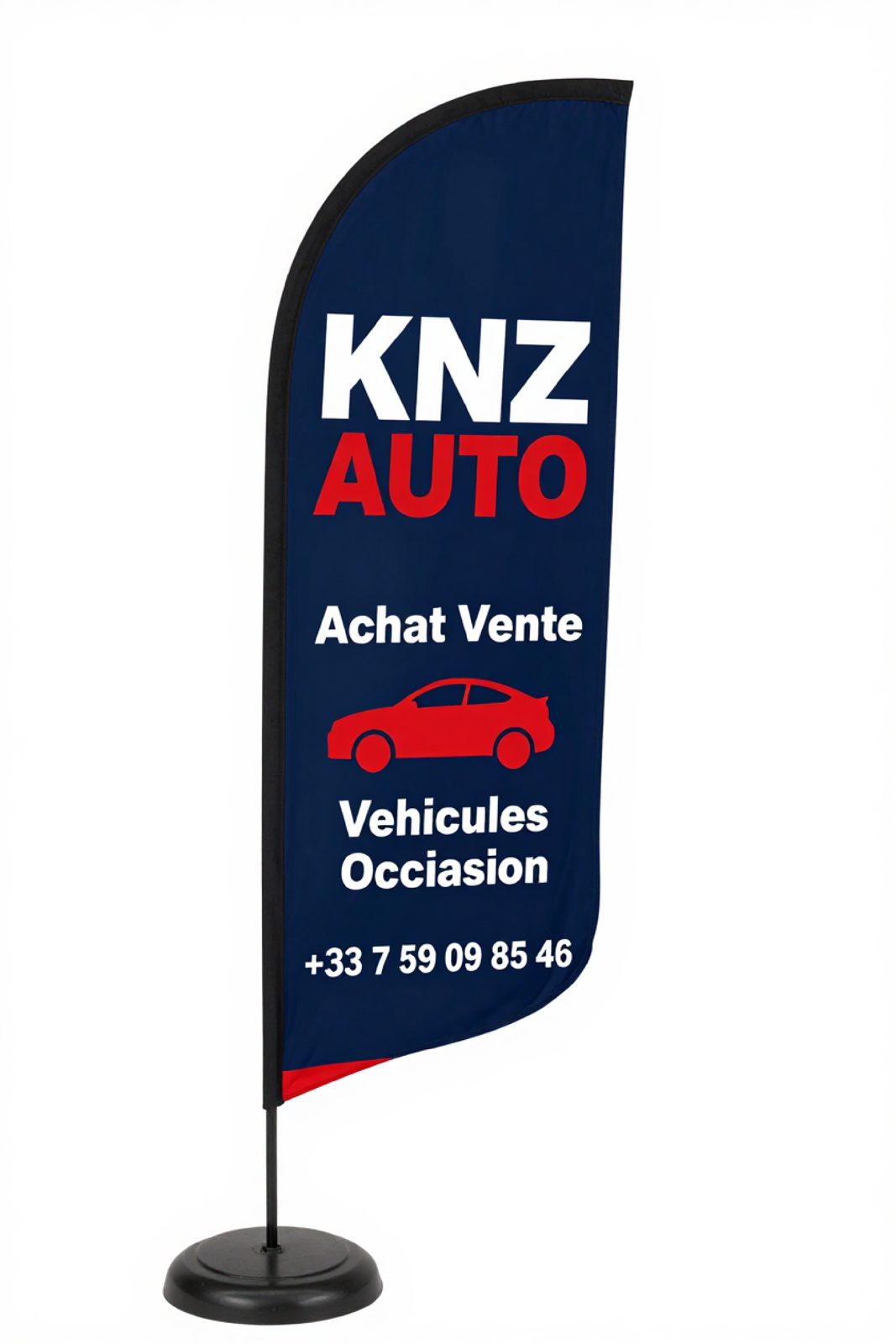 KNZ AUTO — drapeau publicitaire goutte d'eau