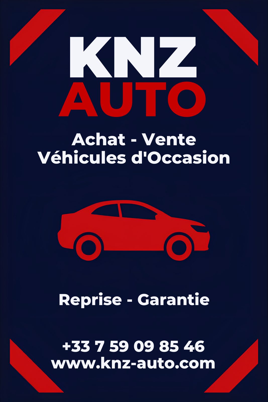 KNZ AUTO — drapeau publicitaire rectangulaire